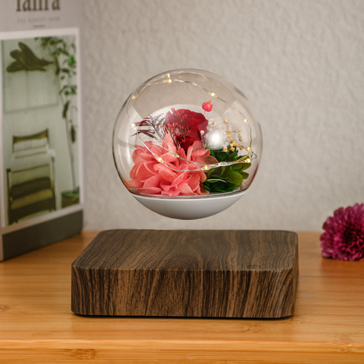 Magnetic Levitation Floral Orb Table Lamp