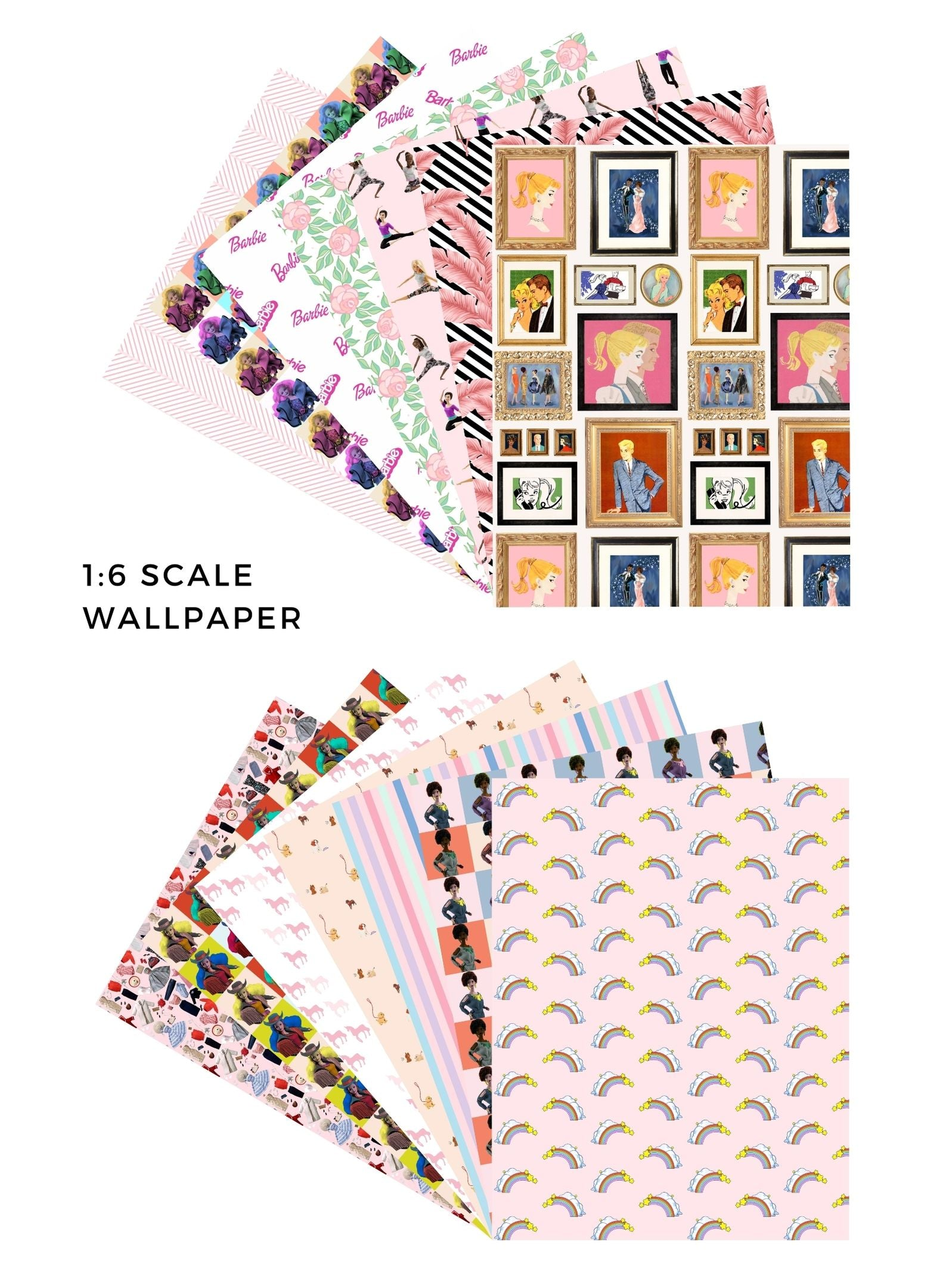 'BARBIE MERCH - Barbie™ Dreamhouse 1:6 Scale Miniature Wallpaper - DIY Kit